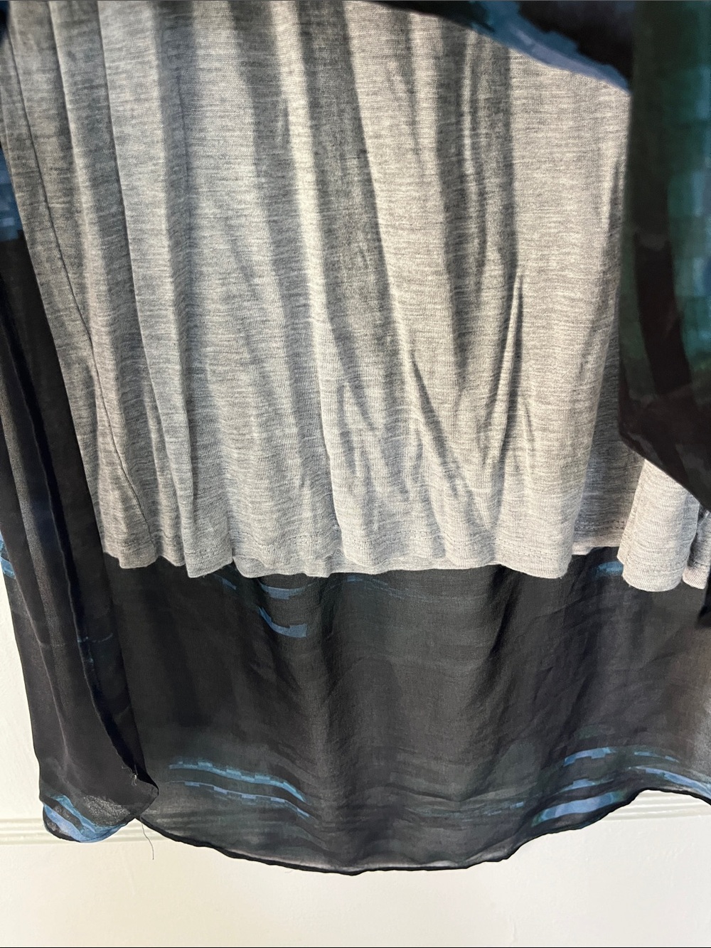 Rachel Sleeveless Blue Striped High-Low Dress - Picture 6 of 7